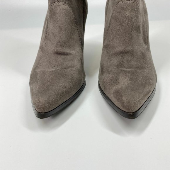 Donald J. Pliner Womens Vinca Gray Suede Stacked Heel Pull On Ankle Boot Sz 6.5M - Picture 7 of 12